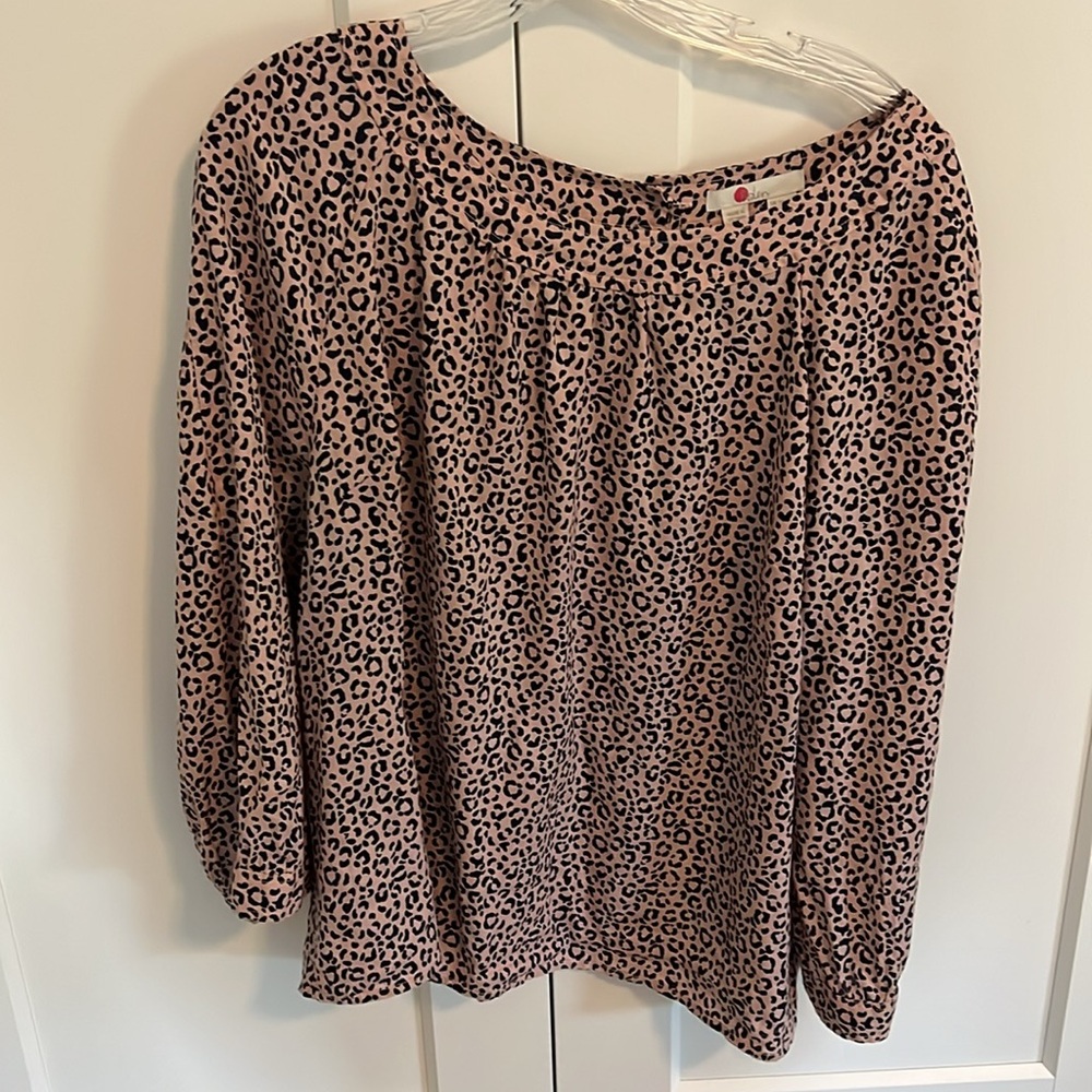 Boden linen leopard animal print top
